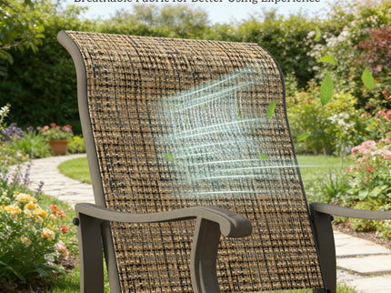 Outdoor Glider Swing Chair With Smooth Motion - Brown / Brown Mix