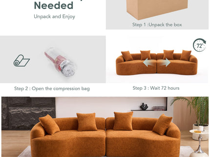 4 Seater Sofa With Fabric, 30D, 60 Hardness Full Sponge, 4 Pillow For Living Room, Home Furniture Sleeper Sectional Sofa For Apartment
