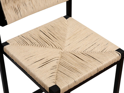 Bar Stools Paper Rope Weave Dining Chairs With Back Hand Weave Stools For Kichen Island, Bar & Counter (Set of 2)