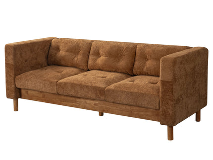 3 Seater Sofa With Square Arms, Tufted Pillow Back For Living Room