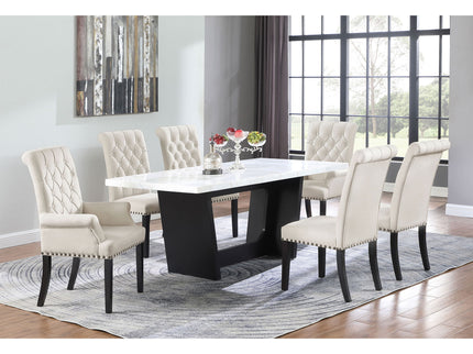 Tufted Rolled Backrest Side Chairs (Set of 2)