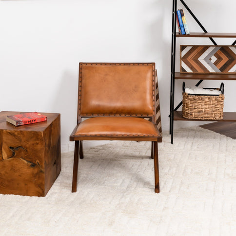 Colin - Lounge Chair - Brown / Tan