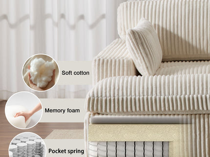 Double Chaise Lounge Chair, Oversized Upholstered Sleeper Cloud Couch