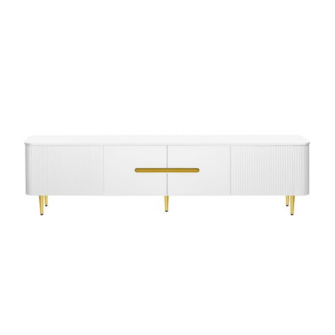 TV Stand For TVs, Media Console With 4 Spacious Cabinets For Living Room