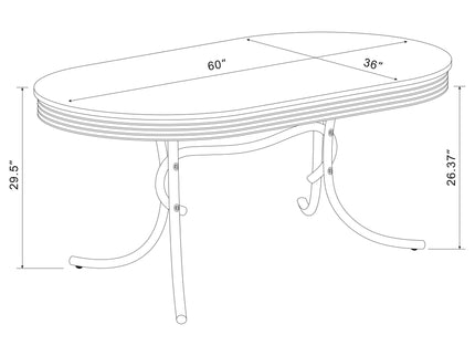 Oval Dining Table - White - Metal