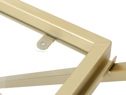 Sherianne - Industrial Bar Cart With Tempered Glass Shelves And Swivel Wheels - Gold