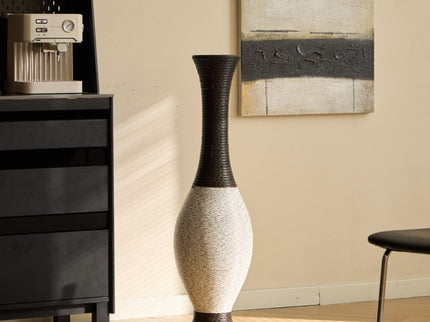 Tall Designer Floor Vase With Elegant 2 Tone