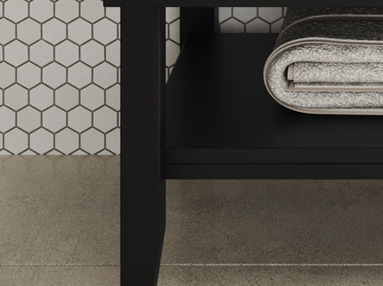 Bathroom Vanity With Ceramic Sink, Adjustable & Open Shelf