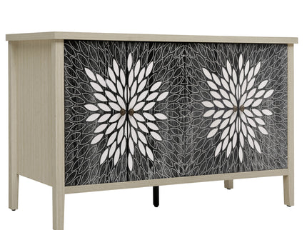 Modern Storage Cabinet With 4 Doors & Adjustable Shelves