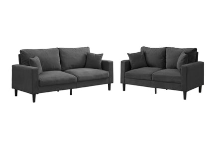 Modern Upholstered 2 Piece Sofa Set With 3 Seater And 2 Seater