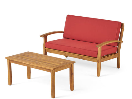 Outdoor Chat Set With Coffee Table And Loveseat
