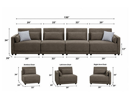 Rylie - Modular Sectional Sofa With Toss Pillows