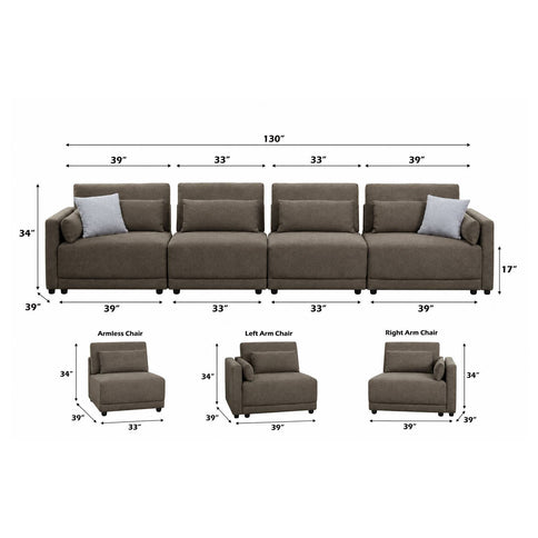 Rylie - Modular Sectional Sofa With Toss Pillows