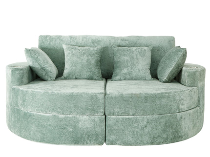 Boneless Design Upholstered Sofa Bed With Cup Holders