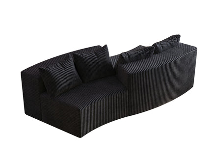 Curved Sectional Sofa With 4 Pillows, Modular Semi Circular Design