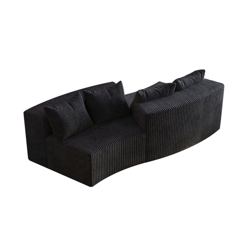 Curved Sectional Sofa With 4 Pillows, Modular Semi Circular Design
