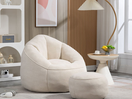 Bedding Bean Bag Sofa Chair High Pressure Foam With Footrest