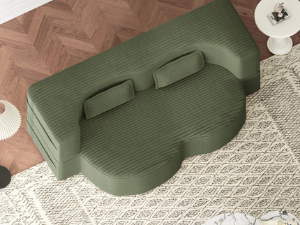 Convertible Foam-Filled Sleeper Sofa Bed With 2 Pillows