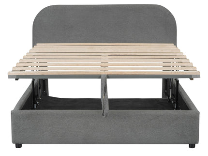 Upholstered Platform Bed With Hydraulic Storage System