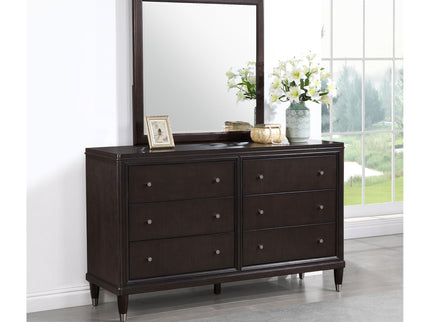 Navarro - 6 Drawer Dresser With Mirror - Brown