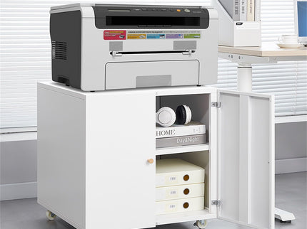 Office Furniture Copier Cabinet 2 Door Steel Copier Stand Mobile Pedestal File Printer Stand