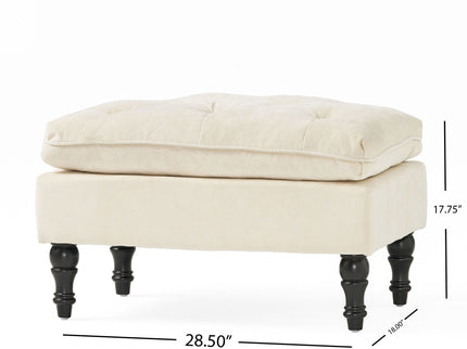 Lofton - Pillow Top Ottoman With Button Tufting - Cream