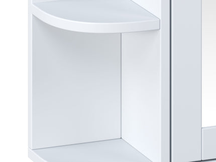 Bathroom Wall Storage Cabinet With Mirror And Adjustable Shelf, 6 Open Shelves