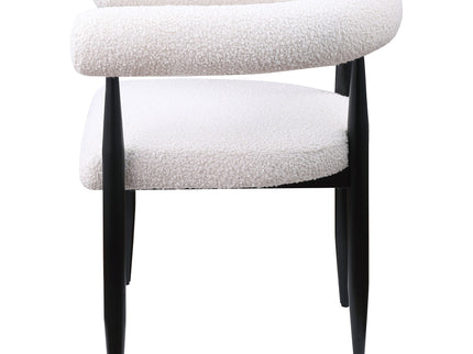 Notting - Upholstered Dining Arm Chair (Set of 2) In And Open C Shaped Backrest - Cream