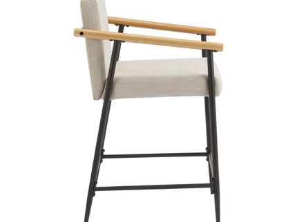 Mid Century Modern Counter Stool Set With Iron Frame