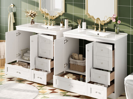 Shaker Free Standing Bathroom Vanity Cabinet With Sink, Soft Close Drawers, Soft Close Doors