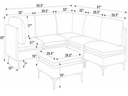 Upholstered Modular Sectional & Tall Legs
