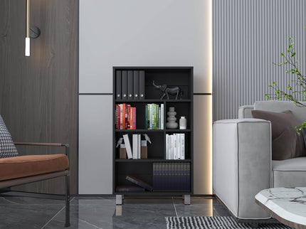Bookcase, 6 Shelves, 4 Legs - Black