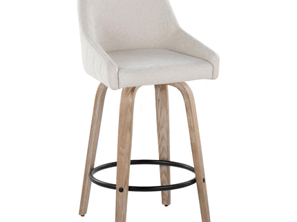 Hannah - Transitional Fixed Height Counter Stool With Swivel With Round Footrest (Set of 2)