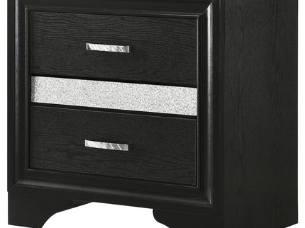 Transitional 2 Drawer Nightstand With Hidden Jewelry Tray