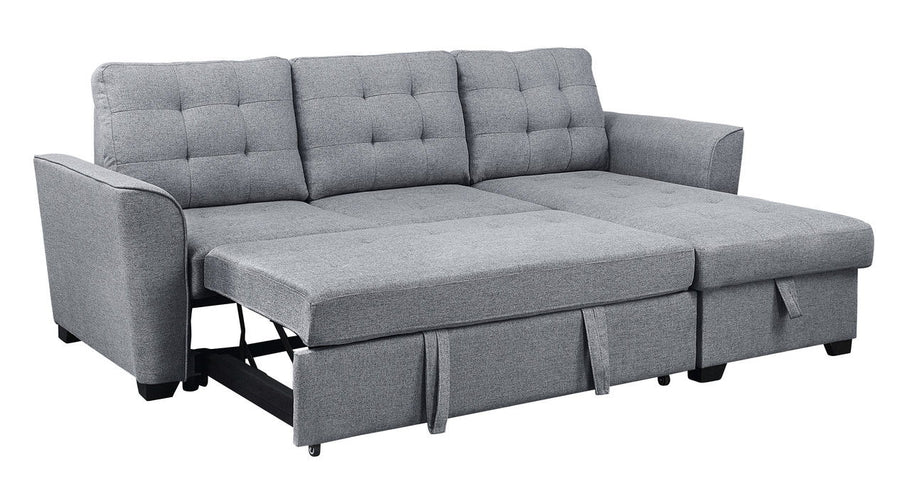 Avery - Sleeper Sectional Sofa With Reversible Storage Chaise - Light Gray