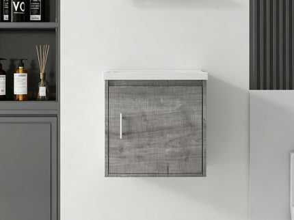 Floating Bathroom Vanity Combo, Wall Mounted Cabinet With Sink & Soft Close Doors For Small Bathrooms