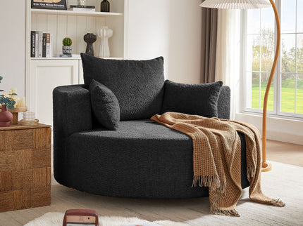 360° Swivel Chair Accent Barrel Chair With Removable Pillows