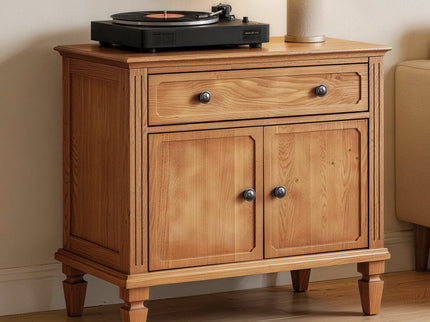 Nightstand With Charging Station Bedside Table With Drawer And Double Door Storage