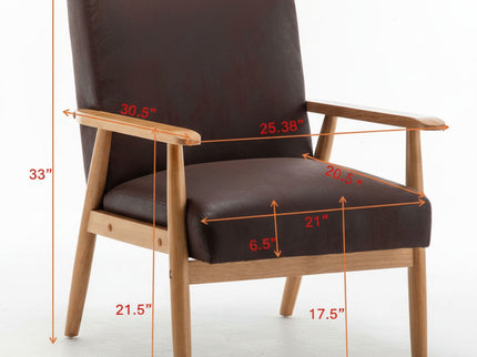 Wide Arm Chair - Light Brown