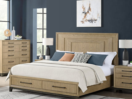 King Panel Bed - Brown