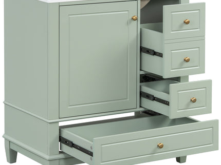 Freestanding Bathroom Vanity With Sink, Soft Close Door, 3 Drawers