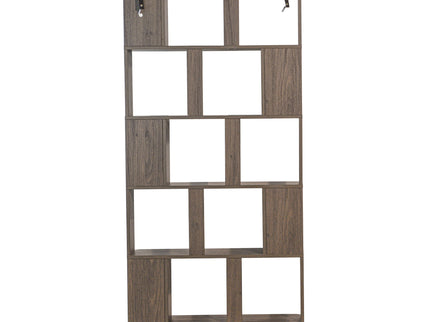 5 Tier Open Bookshelf, Free Combination Storage Shelving For Living Room - Dark Brown