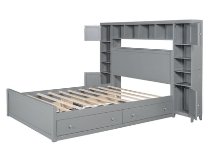 Bed With All In One Cabinet, Shelf And Sockets