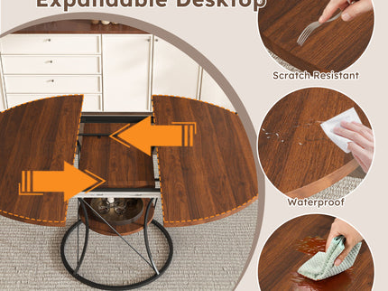 Round Extendable Dining Table Set With Chairs