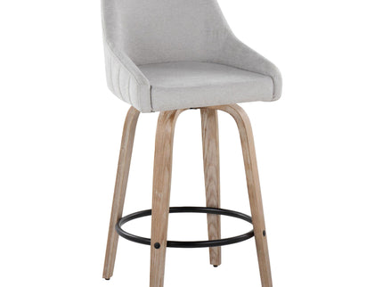 Hannah - Transitional Fixed Height Counter Stool With Swivel With Round Footrest (Set of 2)