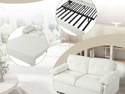 Convertible Pull Out Sofa Bed Queen Size, 3 In 1 With Side Storage