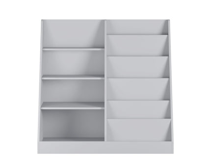 Bookshelf And Toy Storage Organizer, 4 Tier Bookcase With Display Stand For Playroom