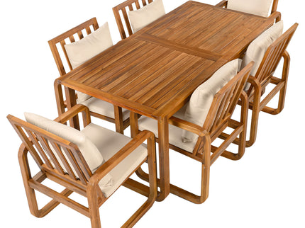 7 Piece Outdoor Patio Dining Set With Removable Cushions