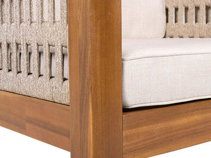 Outdoor Club Chair & Rope Arm And Cushions