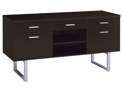 5 Drawer Credenza With Open Shelving - Cappuccino